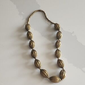 Vintage Brass Colored Beaded Necklace